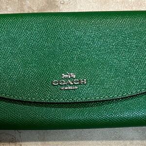 Coach Emerald Green Textured Wallet